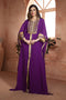 Dark purple hand beaded arabic muslim kaftan