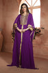 Dark purple hand beaded arabic muslim kaftan