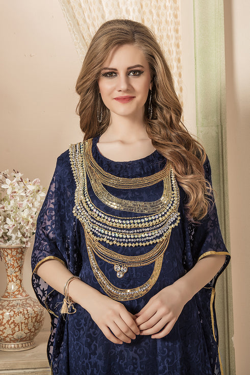 Blue kaftan designer