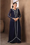 Exquisite dark blue party wear thread work style dress