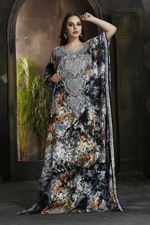Scintillating multi handmade classic kaftan