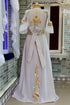 Grand White Moroccan Wedding Kaftan Gown with Heavy Gold Zari Work | Luxury Bridal Dress