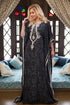 Dark gray hand made designer kaftan
