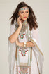 White designer islamic hand beaded takchita kaftan