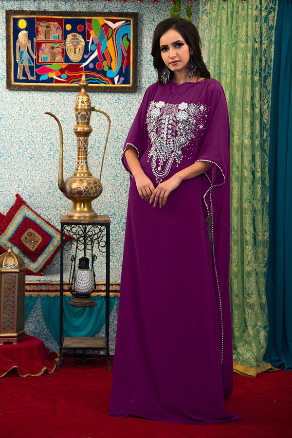 Purple arabic designer kaftan