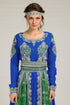 Contemporary smart blue and green moroccan kaftan