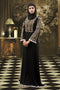 Thread work abaya black dress