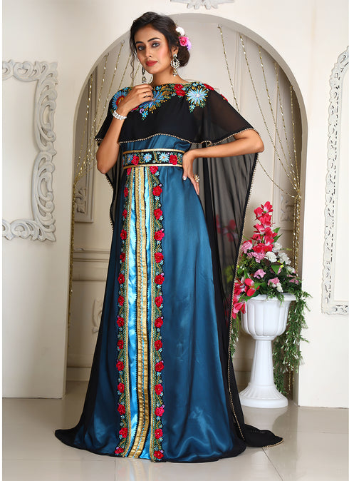 Embroidery work designer takchita evening partywear dubai kaftan