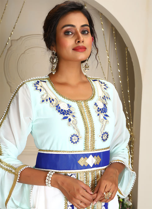 Women dubai embroidery kaftan designer islamic partywear kaftan
