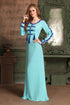 Blue crepe designer Abaya
