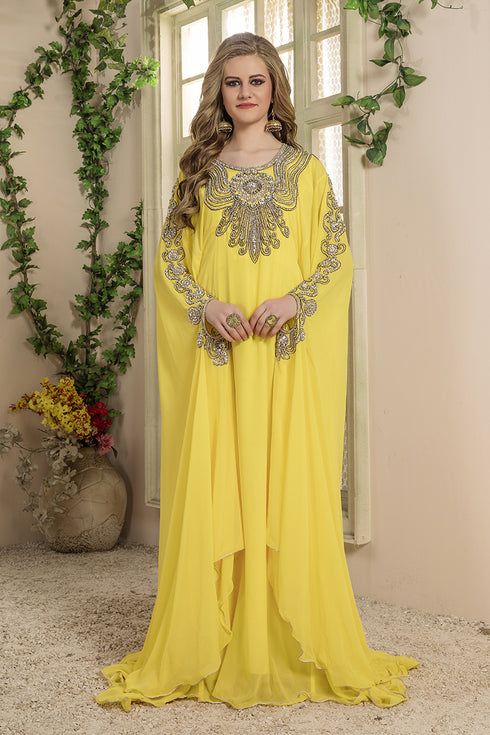 Yellow designer kaftan