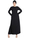 Black Polyester Plain Abaya Dress