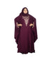 Purple embroidered crepe abaya
