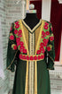Dark green israelite takchita fancy embroidery moroccan kaftan