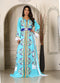 Mint green islamic designer kaftan israeli embroidery takchita party wear wedding kaftan