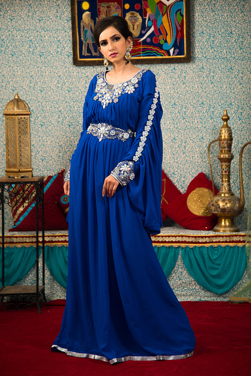 Blue arabic muslim caftan