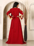 Maroon maxi designer moroccan kaftan arabic wedding stylish israeli embroidery takchita party wear wedding kaftan