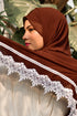 wrap my hijab georgette lace hijab dark brown