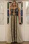 Black and beige partywear moroccan style dress