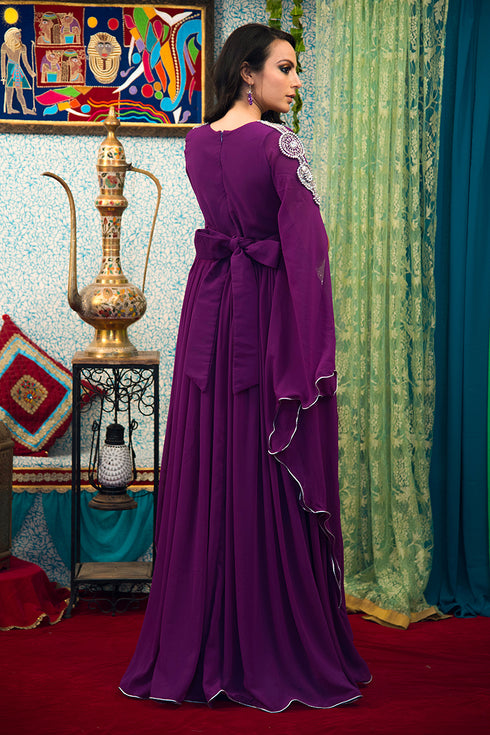 Purple embroidered kaftan