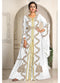 White designer hand beaded moroccan party wedding kaftan