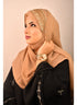 beige bridal hijab with handwork