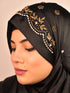 Black luxury bridal wedding wear hijab scarf with handwork