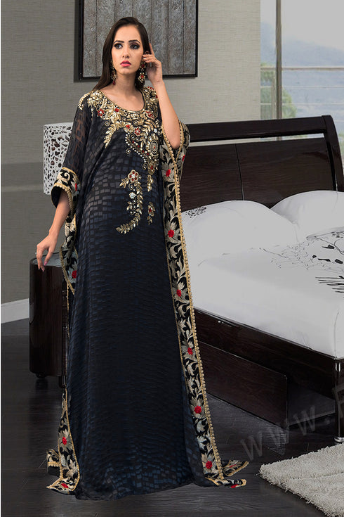 Dark gray and black african kaftan