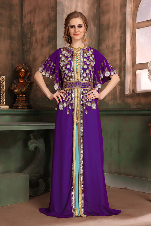 Purple and blue israeli kaftan