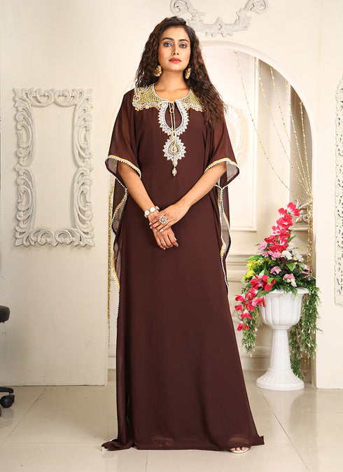 Brown designer israelite wedding kaftan