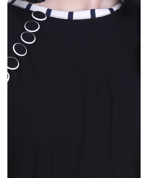 Black plain georgette abaya