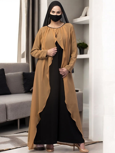 Black dual layer abaya dress-without hijab