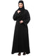 sleeves and hijab silver hand embroidred a line abaya