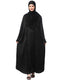 hand embroidered both side at front, sleeves and hijab front open abaya with hijab