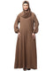 embroidered sleeve with elastic a line matt nida abaya with hijab