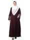 sleeves and hijab flowers and lines embroidry front open abaya