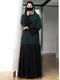 Black dual color abaya with frills