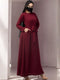 maroon a line abaya with pockets in firdaus