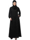 embroidered sleeve with elastic a line matt nida abaya with hjab