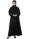 sleeves and hijab thread embrodery front open abaya