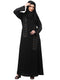 hand emroidred at sleeves front and hijab a line party abaya