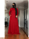 Maroon front open abaya in rayon