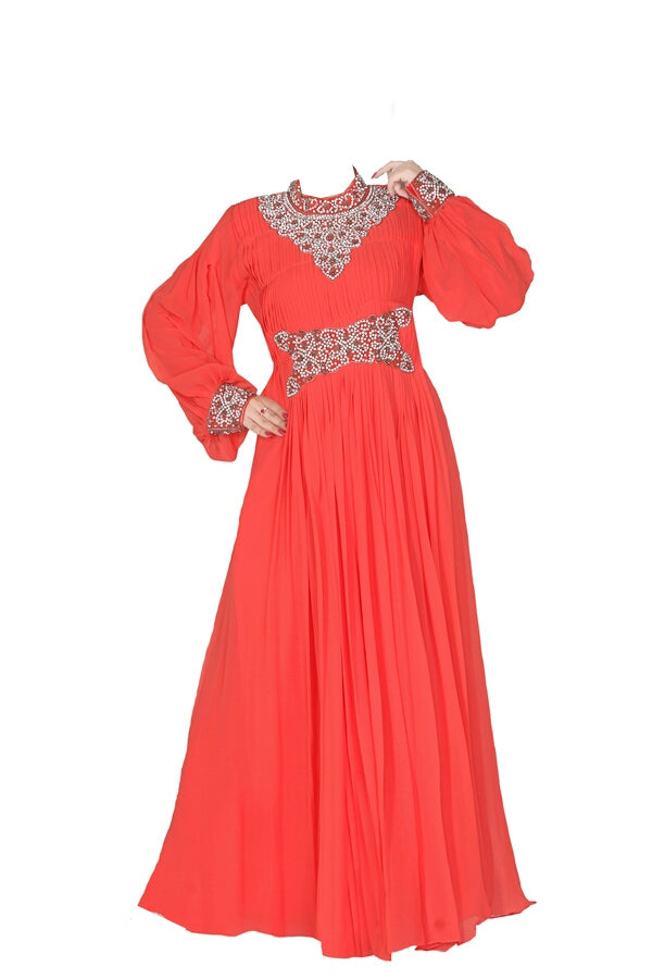 gajri georgette zari stone work islamic style farasha