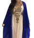 Sale !! Women's Royal blue Muslim Golden Beaded Abaya inner Jacket Jalabia Dubai Kaftan Dresses