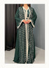 Green Kaftan Georgette Embroidered Stone work Stitched Dress Party Wear Wedding Dresses