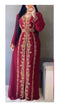 Maroon Georgette Embroidered Zari Work Kaftan
