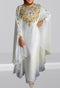 White Georgette Zari Work Kaftan for Festivals