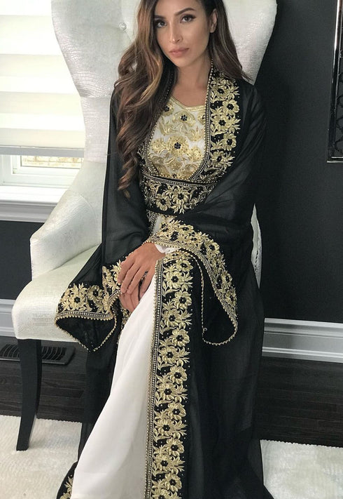 Black and White Festive Kaftan for Women