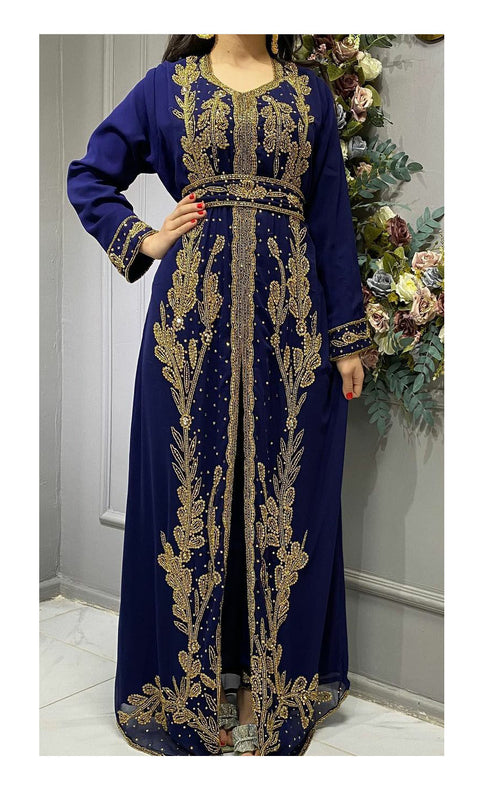 New Royal Wedding Dress Dubai Beaded Kaftan Abaya Party Fancy African Clothing Crystal Fancy Work