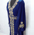 Navy Blue Copper beads luxurious Moroccan Kaftan With Sun-proof hijab.